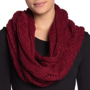 Michael Kors Luxe Maroon Pointelle Cable Knit Infi